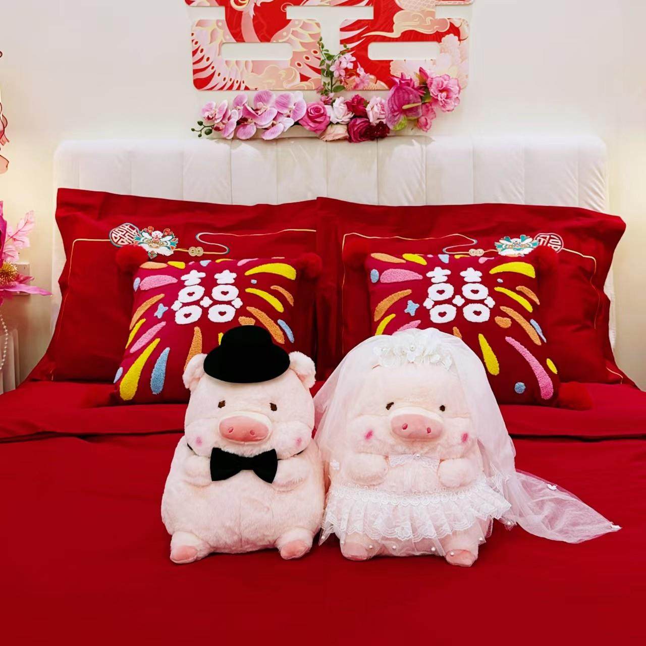 薇妮婚品结婚压床娃娃娃娃一对婚纱小猪婚庆公仔玩偶喜字抱枕新婚,淘宝优惠券,粉丝福利购,淘宝优惠卷