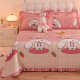Thickened cartoon milk velvet bed cover single piece children boys and girls ruffle lace cotton bed sheet plus velvet to keep warm in winter