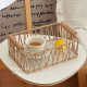 Ins retro wrought iron handheld storage basket rectangular desktop storage woven finishing frame fruit debris storage basket