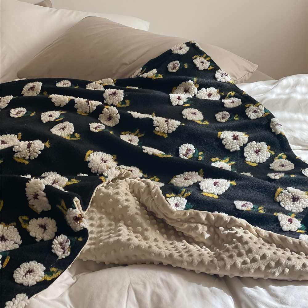 厂家直销2021雏菊复古羊毛绒毯加厚豆豆绒毯子单人盖腿办公室午睡,淘宝优惠券,粉丝福利购,淘宝优惠卷