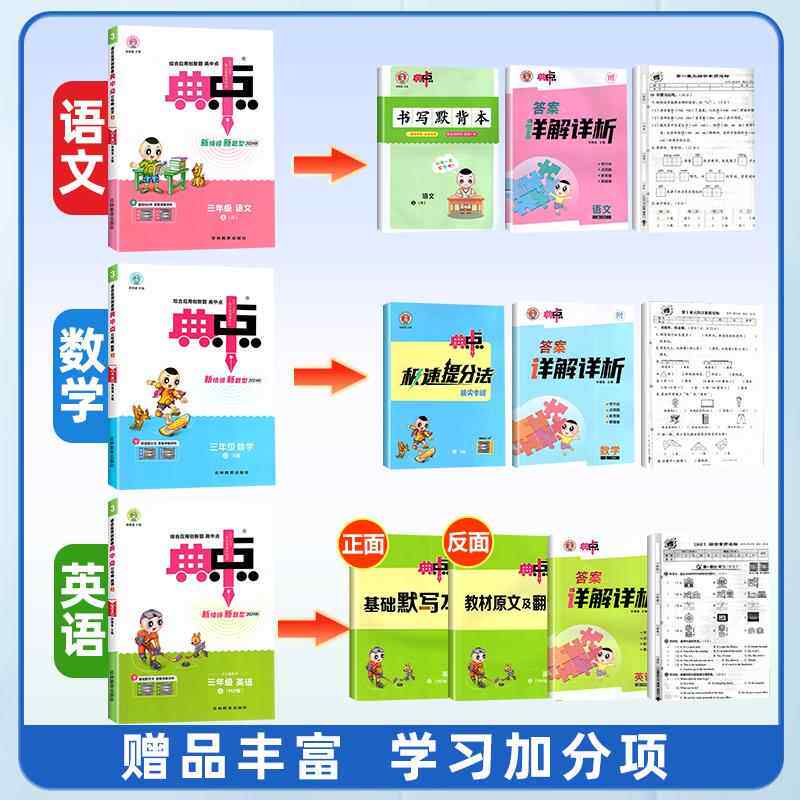 2026春 典中点三年级下册一二三四五六年级下册语文数学人教版北师大版苏教青岛英语外研译林版同步训练 荣德基典中点一年级下
