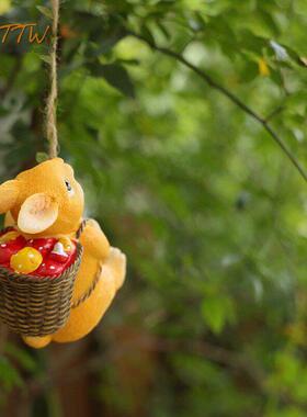 俏皮可爱的攀岩绳兔子三维装饰饰品悬挂饰品