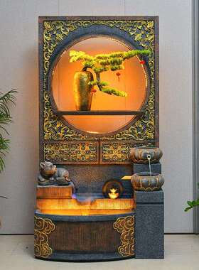 水幕墙流水屏风鱼缸客厅玄关水系景观流水生财水景循环水摆件