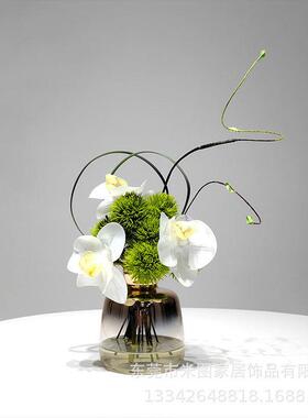 现轻奢仿真花艺摆件售楼处洽谈桌样板间茶几书房间洗手台装饰品