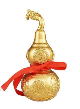 龙头铜葫芦摆件纯铜空心开口黄铜葫芦客厅招财聚财铜胡芦乔迁之喜