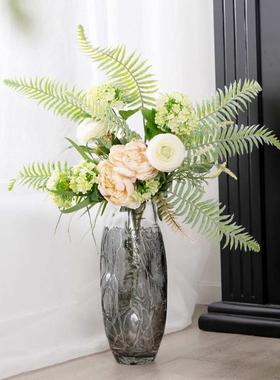 轻奢艺术高档琉璃异形花瓶创意玄关客厅插花装饰摆件餐桌装饰花器