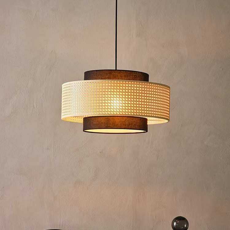 日式侘寂风吊灯复古新中式藤艺吊灯客厅餐厅饭店民宿茶室灯饰 htt,淘宝优惠券,粉丝福利购,淘宝优惠卷