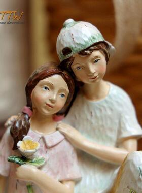 美国乡村情侣情人节毕业季礼物电视柜餐厅家装甜蜜饰品