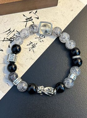 古风冰川墨屿双层叠戴手串手链男款女生小众设计送礼物手链