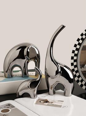 贝汉美简约现代家居摆设轻奢大象工艺品客厅酒柜电视柜装饰品摆件