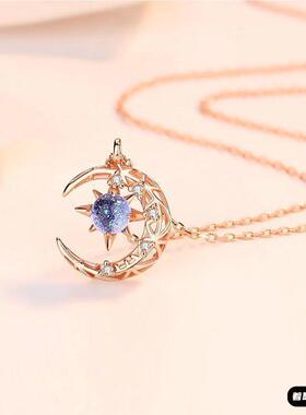 儿童闺蜜二人款项链情侣高级设计感男女拼接图案配饰生日节过礼物