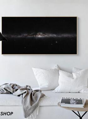 银河系全景图NASA星空摄影天文装饰画书房工作室挂画巨幅