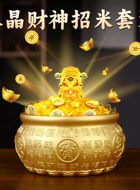 纯黄铜家居桌面客缸厅创意百福铜聚宝盆K030403招摆件聚财桶福摆
