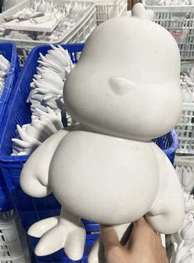 厂家直销2024精致动物摆件跳跳虎白胚流体创意DIY客厅装饰摆件