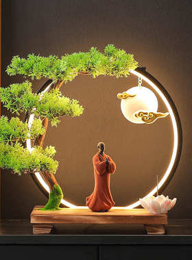 创意新中式摆件和尚创意灯圈禅意酒店玄关客厅电视柜酒柜鞋柜装饰