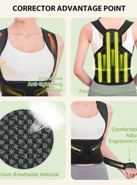 Back Brace and Posture Corrector for Men and Women, Back Str