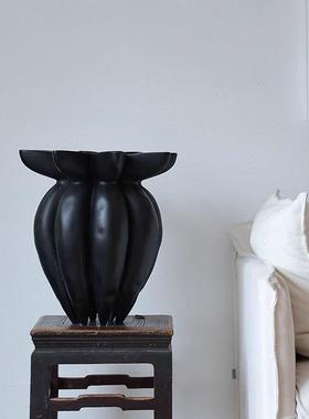 侘寂风中古佛手花瓶民宿茶室样板房客餐厅新中式简约艺术插花摆件