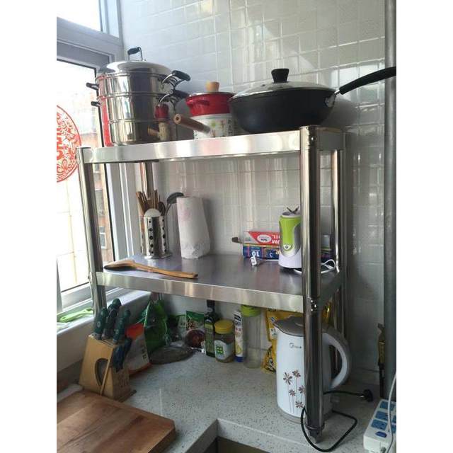 Stainless steel kitchen storage rack two-layer countertop microwave oven rack storage rack oven floor storage rack 2-layer adjustment