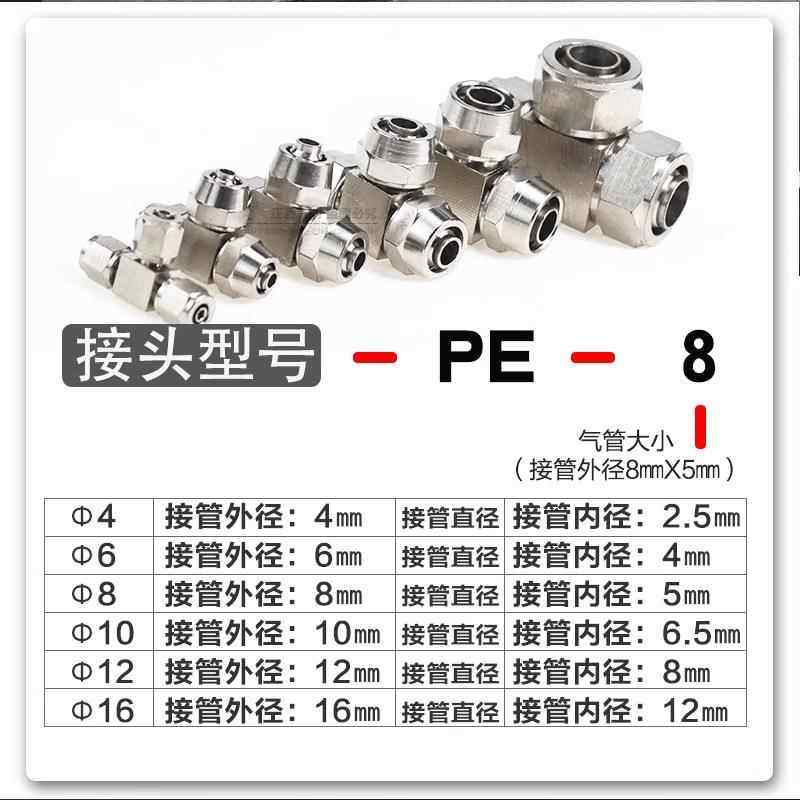 气动接头快拧三通PE铜镀镍PEG变径快速T型气管配件大全锁母软管,淘宝优惠券,粉丝福利购,淘宝优惠卷