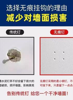 结婚照墙钉婚纱照大相框专用挂钉免打孔钉子挂画神器无痕钉水泥钉
