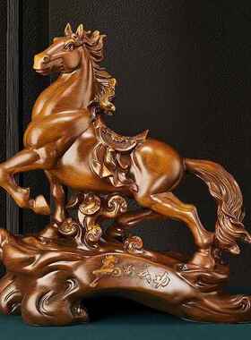 入户门玄关摆件客厅轻奢高档马到成功马一对招财老板办公室桌玄关