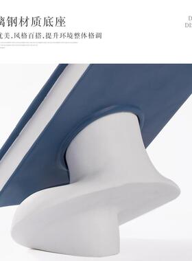 现代简约抽象脸谱书本蓝色小摆件书房桌面树脂工艺品家居饰品摆件