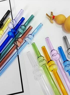 新款葫芦造型玻璃吸管透明彩色卡通吸管创意玻璃吸管8mm跨境热销