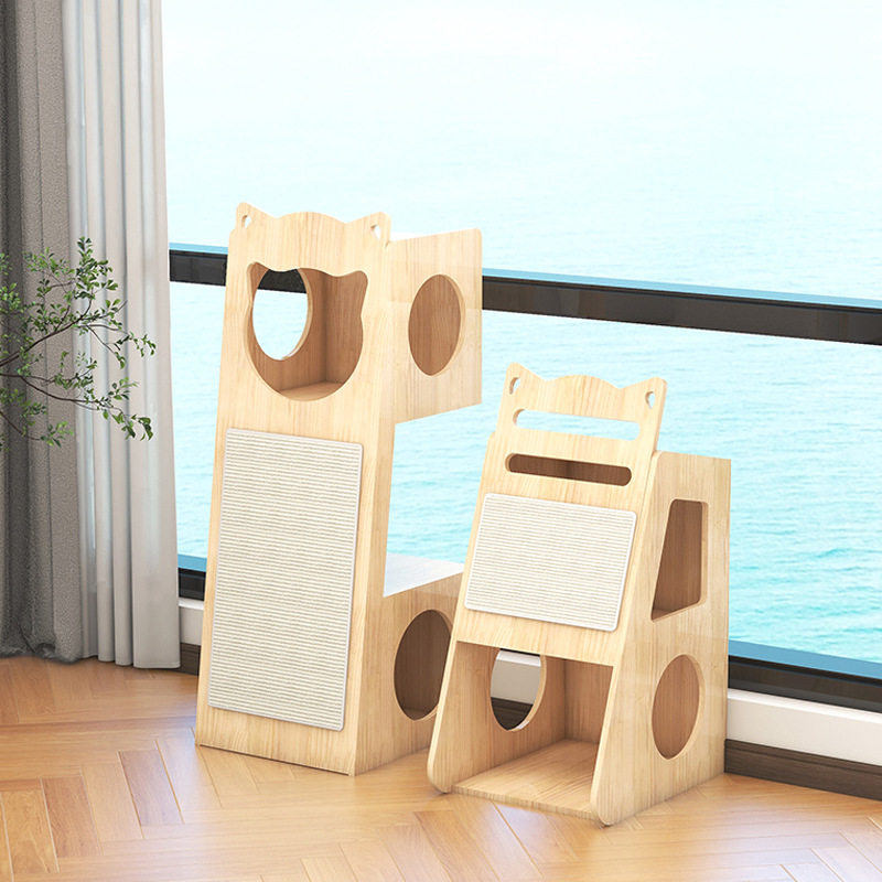 实木猫窝猫房子半封闭猫咪窝四季通用猫抓板一体太空舱,淘宝优惠券,粉丝福利购,淘宝优惠卷