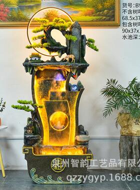 假山喷泉流水摆件客厅室内鱼缸公室加湿器落地家居装饰品工艺品