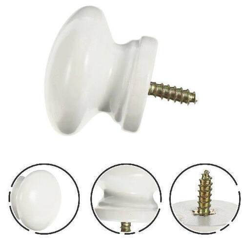 8 Pcs Solid Wood Handle Round Drawer Pulls Durable Brown - 图1