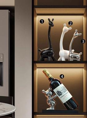 轻奢高档高级感陶瓷创意装饰鹿摆件家居客厅电视柜酒柜玄关展示柜