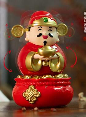 2026新款摇头财神财爷摆件大电动点头车载汽车招财进宝桌面小装饰