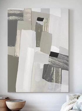 侘寂赤贫风客厅装饰画 抽象图案玄关后现代极简背景墙壁画