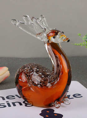 摆件玻璃奢新新居麋鹿装饰品小鹿款轻金星乔迁摆件国风桌面中式