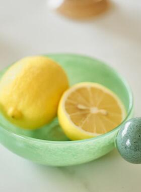 创意轻奢中古风双色迷你餐盘果盘台面餐桌家居软装酒店陈列摆件品