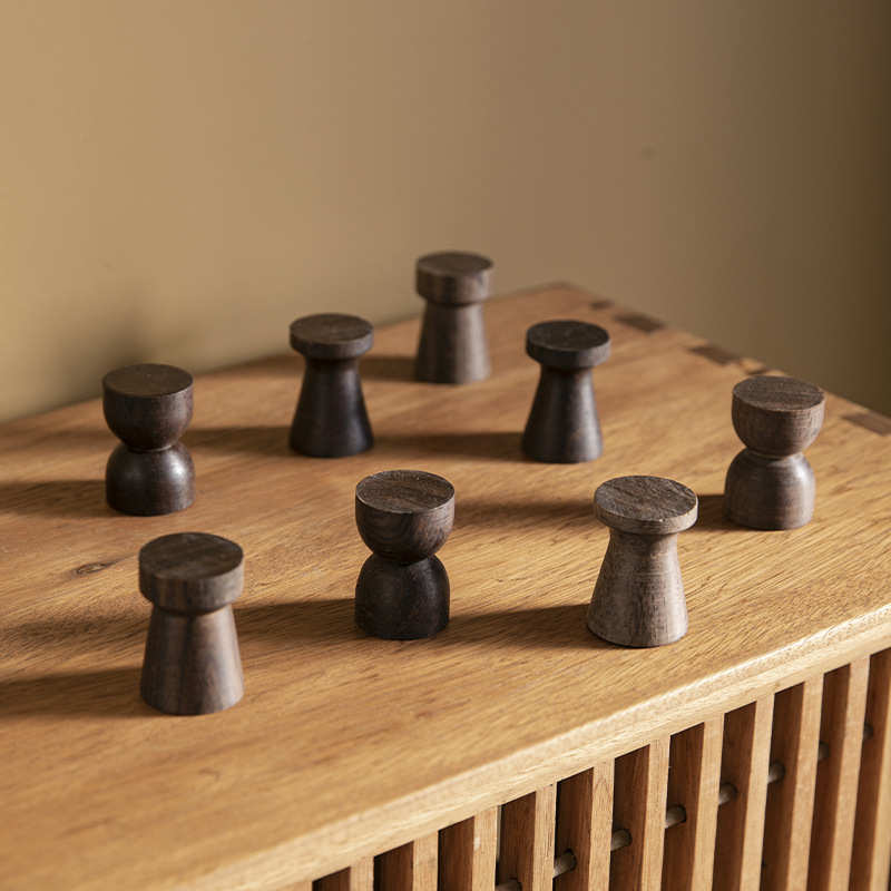 Sandalwood lid lid holder handmade wabi-sabi style tea tray ornaments Chinese Kung Fu tea set accessories household teapot holder