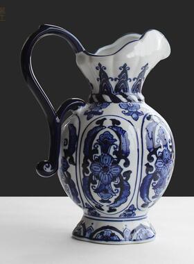 厂家直销陶瓷摆件家居客厅仿古青花瓷工艺品摆设中式插花装饰大花