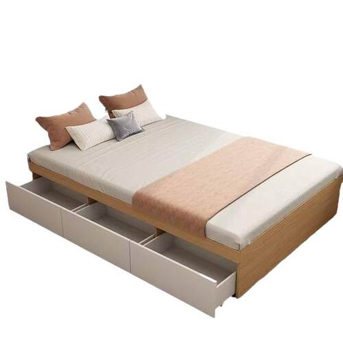 实木JIP头床现代简约双人床无床床储物床地台榻米单床柜榻一人体 - 图3