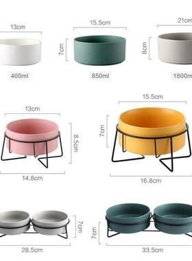 bowl ceramic single - double pet dog food bowl cat 喂 食碗