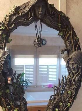 跨境万圣节魔镜摆件三重女神装饰品设计花园童话世界创意特色挂饰