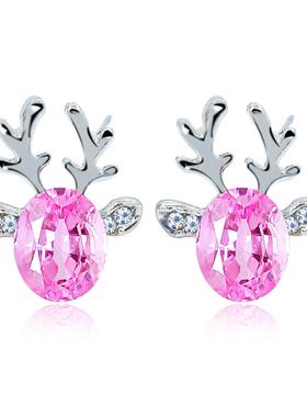 crystal earrings with a three-dimensional style and earrings