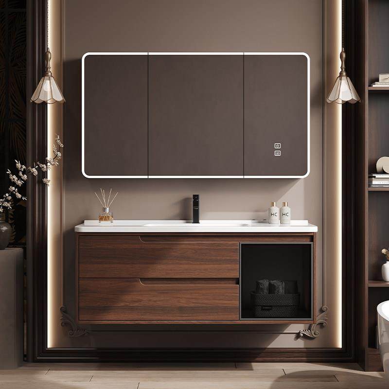 新中式浴室柜组合胡桃木色卫生间陶瓷一体洗手洗脸盆洗漱台套装,淘宝优惠券,粉丝福利购,淘宝优惠卷