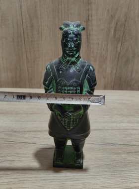 仿古纯铜兵马俑站佣西安秦始皇兵马俑秦俑青铜器摆件收藏工艺品