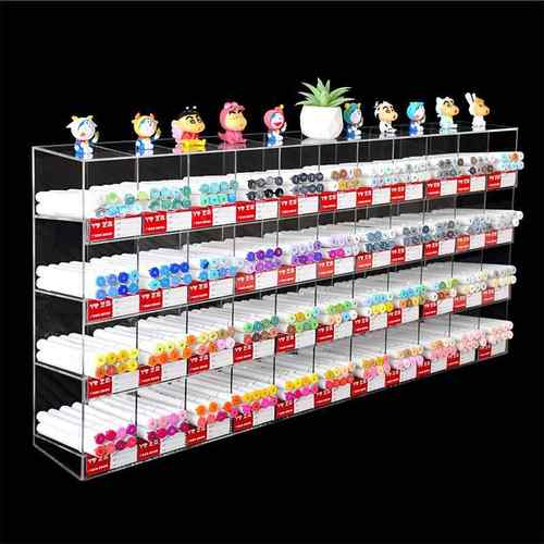 术文店展示架下笔架彩372笔置圆珠笔美画笔插笔架物收纳具架透明 - 图0