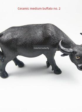 石湾娃娃陶瓷水牛躺牛客厅家庭动物工艺品礼品风水吉祥物镇屋装饰