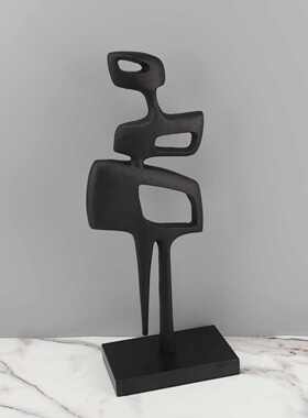 简约现代黑色金属箭头人物摆件卧室客厅样板房电视柜酒柜家居饰品