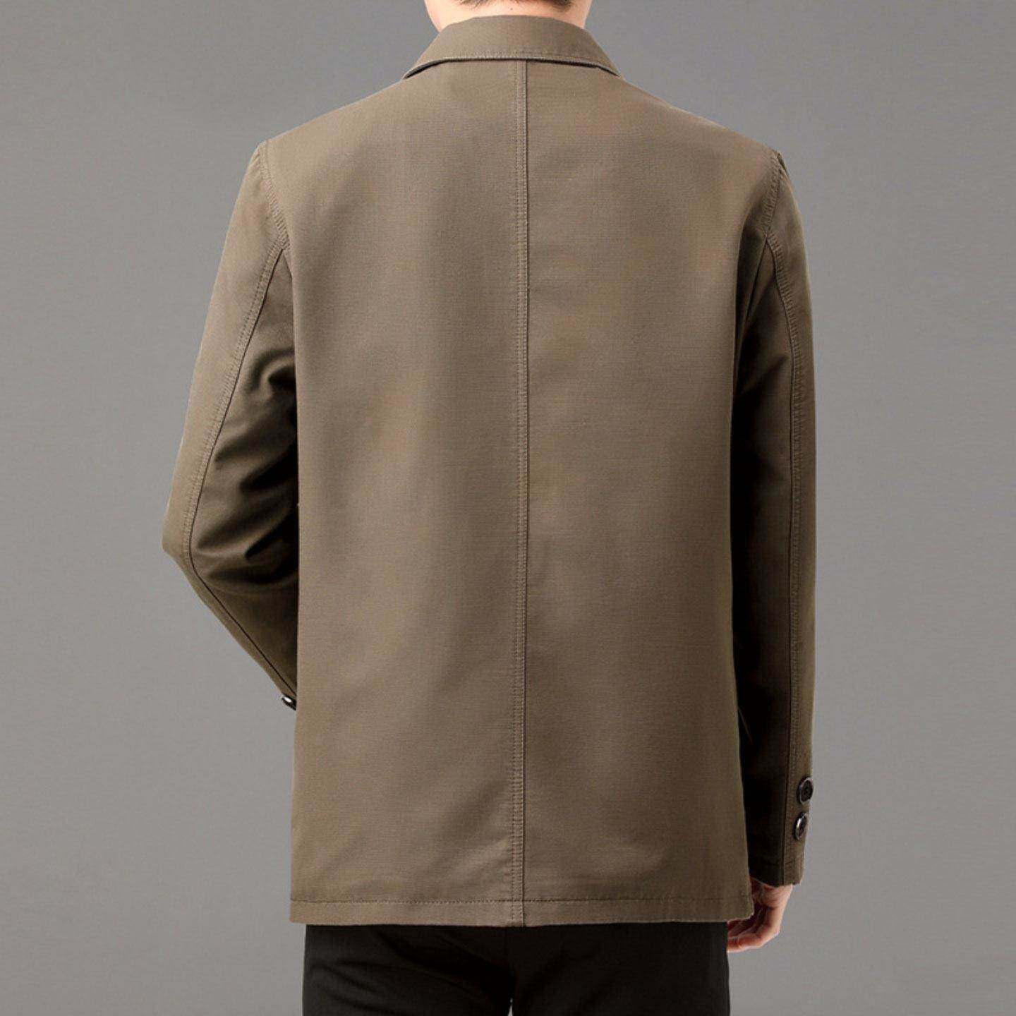 Hongshanghaowu high-end lapel casual jacket men's business tops dad middle-aged and elderly jackets Hongnen men's clothing