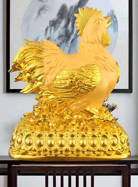 金鸡摆件招财存钱罐十二生肖公鸡 现代家居装饰客厅办公室工艺品
