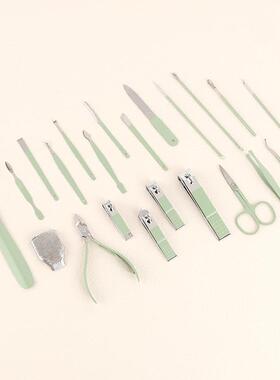 Cross-border nail clipper set, complete 22-piece matcha gree