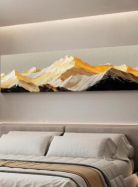 日照金山酒店床头油画高级肌理画卧室房间装饰画大幅客厅挂画